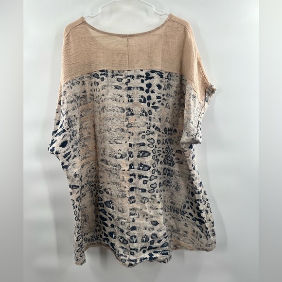 Lungo L’Arno brown linen blouse size 3X - Picture 4 of 8